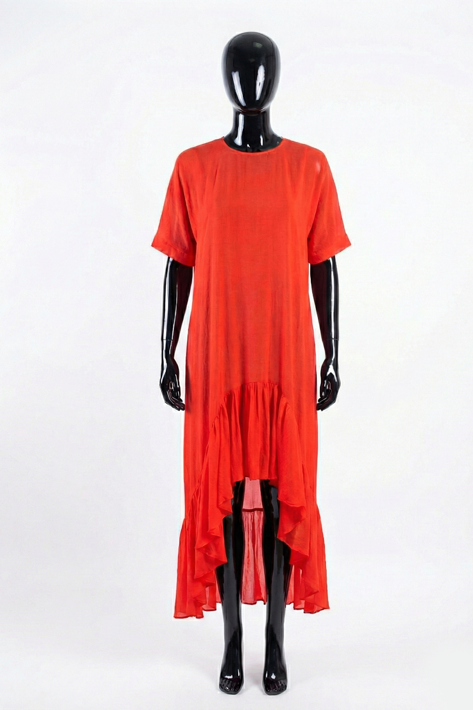 Tangerine Ruffle Dress